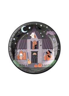 Talerzyki papierowe HALLOWEEN SPOOKY FRIENDS 18 cm (6 szt.) talerzyki halloween talerzyki na halloween