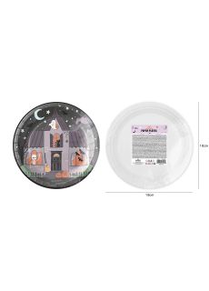 Talerzyki papierowe HALLOWEEN SPOOKY FRIENDS 18 cm (6 szt.) talerzyki halloween talerzyki na halloween