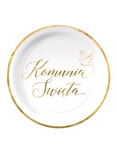 Talerzyki papierowe na komuni� (6szt.) dekoracje komunijne dekoracje na komuni� ozdoby komunijne