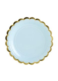 Talerzyki papierowe niebieskie PASTELE 18cm  (6szt.)