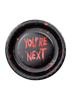 Halloweenowe talerzyki papierowe YOU'RE NEXT
