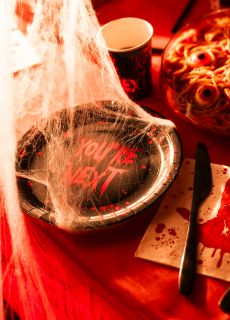 Halloweenowe talerzyki papierowe YOU'RE NEXT