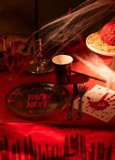 Halloweenowe talerzyki papierowe YOU'RE NEXT