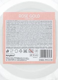 Talerzyki ROSE GOLD papierowe 18cm (6szt.)