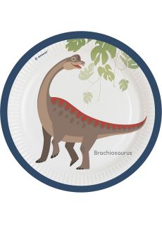 Talerzyki urodzinowe dla dzieci SZCZʦLIWY DINOZAUR 23cm (8szt.)