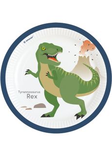 Talerzyki urodzinowe dla dzieci SZCZʦLIWY DINOZAUR 23cm (8szt.)