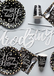 Talerzyki urodzinowe HAPPY BIRTHDAY Sparkling 23cm (8szt.)