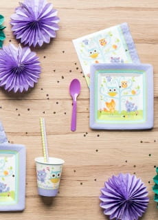 Talerzyki Baby Shower LE�NE ZWIERZ�TKA du�e 26cm (8szt)