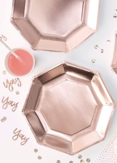 Talerzyki papierowe rose gold PICK & MIX rowe zoto (8szt.)