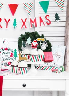 Ta�ma dekoracyjna MERRY XMAS mix (4szt.)