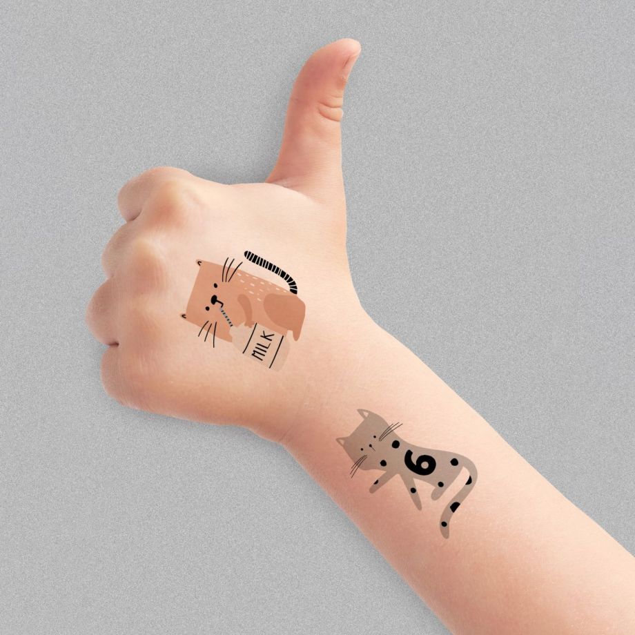 Tatuaże tymczasowe dla dzieci KOTKI personalizowane (16szt.)