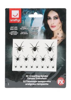 Tatua�e zmywalne na Halloween PAJ�KI makija� halloweenowy tatua�e paj�ki tatua�e na Halloween