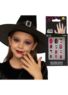 Sztuczne paznokcie dla dziecka WAMPIRKI halloweenowe paznokcie na halloween paznokcie halloweenowe