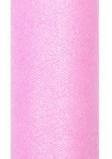 Tiul GLITTERY jasnorowy 15cm x 9m