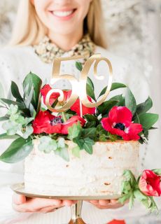 Topper 50 URODZINY z�oty