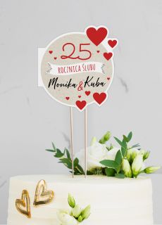 Personalizowany topper na rocznic� �lubu SERCA
