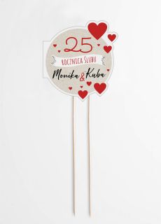 Personalizowany topper na rocznic� �lubu SERCA