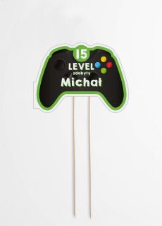 Personalizowany topper na tort dla gracza LEVEL