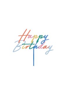 Topper na tort HAPPY BIRTHDAY kolorowy 