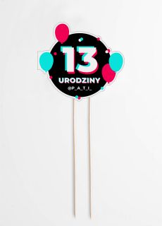 Topper na tort urodzinowy w stylu TIK TOK