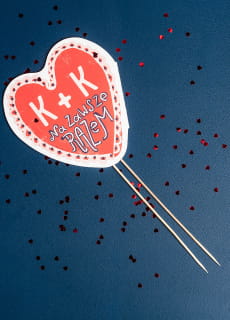 Topper personalizowany ROCZNICA serduszko