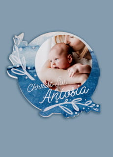 Topper na tort ze zdj�ciem NA CHRZEST CH�OPCA