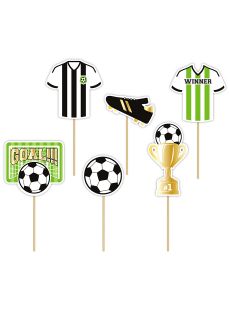 Toppery na tort FOOTBALL 6 szt. dekoracja na tort dekoracja tortu ozdoby do tortu toppery do tortu