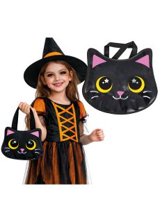 Halloweenowa torba na cukierki CZARNY KOT dodatki na halloween akcesoria na halloween