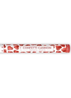 Konfetti tuba strzelajca CZERWONE SERCA 60cm