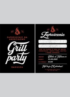 Urodzinowe zaproszenia na grilla GRILL PARTY