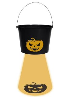 Wiadro ze �wiec�cym spodem POJEMNIK NA CUKIERKI koszyk na cukierki pojemnik na s�odycze gad�ety na halloween