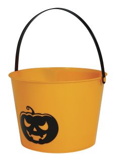Wiadro ze �wiec�cym spodem POJEMNIK NA CUKIERKI koszyk na cukierki pojemnik na s�odycze gad�ety na halloween