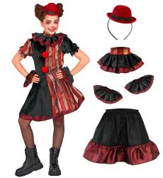 Str�j na Halloween CLOWN Z HORRORU dla dziewczynki 116cm 