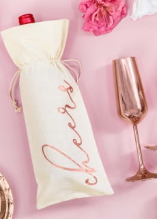 Woreczki baweniane CHEERS rose gold (5szt.)