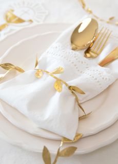 Wst��ka Z�OTE LISTKI dekoracje na st� 300cmz�ote dodatki dekoracje weselne dekoracje sto�u