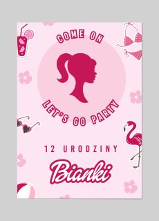Zaproszenia PINK DREAM w stylu kultowych lalek zaproszenia urodzinowe zaproszenia na urodziny dziewczynki