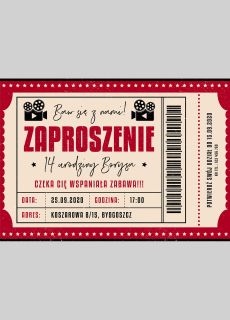 Zaproszenia BILET zaproszenia personalizowane na urodziny