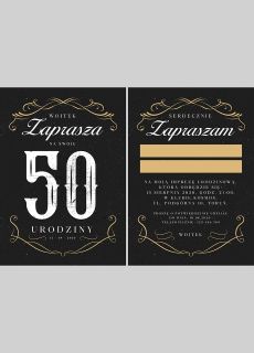 Zaproszenia na 50 URODZINY m�czyzny eleganckie zaproszenia na 50 urodziny personalizowane