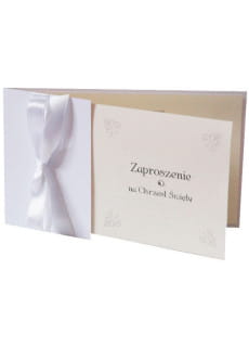 Zaproszenia na chrzest z kokardk� (10szt.)