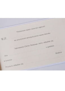 Zaproszenia na chrzest z kokardk� (10szt.)