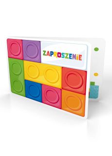 Zaproszenia na urodziny dla ch�opca KLOCKI (6szt.)