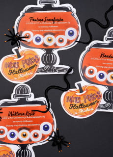 Zaproszenia personalizowane HOKUS POKUS zaproszenia na Halloween (6szt.)