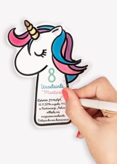 ZAPROSZENIA JEDNOROEC personalizowane urodziny unicorn (6szt.)