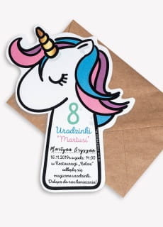 ZAPROSZENIA JEDNOROEC personalizowane urodziny unicorn (6szt.)