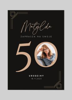 Zaproszenia ze zdj�ciem na 50 URODZINY eleganckie zaproszenia na 50 urodziny personalizowane