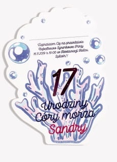 Zaproszenia personalizowane urodzinowe MERMAID (6szt.)