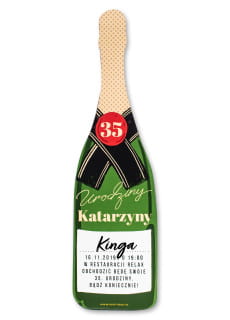 Zaproszenia urodzinowe SZAMPAN personalizowane (6szt.)