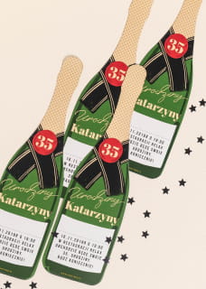 Zaproszenia urodzinowe SZAMPAN personalizowane (6szt.)
