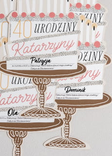 Personalizowane zaproszenia urodzinowe TORT (6szt.)