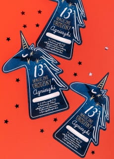 Zaproszenia jednoro�ec personalizowane MAGIC urodziny unicorn (6szt.)